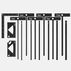 15-Piece Book Binding Ruler Set, Includes T-Shaped, Cutting Angle, and L Rulers, Acrylic Material