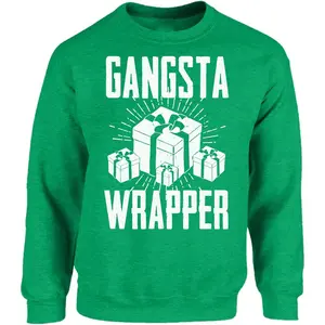 Gangsta Wrapper Sweatshirt Gangsta Wrapper Ugly Christmas Sweater Funny Xmas Gangsta Gift Wrappers Sweater Vizor