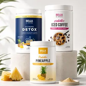 Bella All Natural Colon Cleanse (Pineapple) + Probiotics Iced Coffee + Probiotics Pineapple Powder
