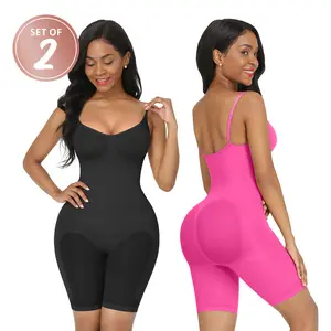 FeelinGirl 2-Piece Viral Shapewear for Women Butt Lifter Bodysuit Tummy Control Shapewear Seamless Womenswear Comfort Spaghetti Strap Hip Underwear Basic Minimalist SET