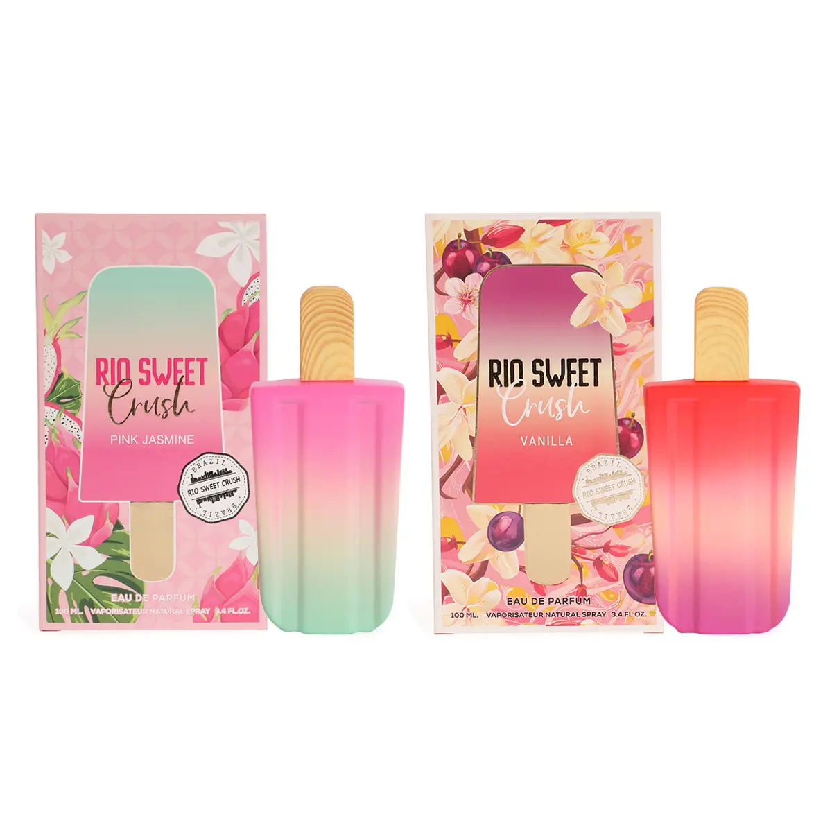 Rio Sweet Crush Bundle - Vanilla & Pink Jasmine Spray Perfume for Women 100ml/3.4fl.oz. - Women's Fragrance