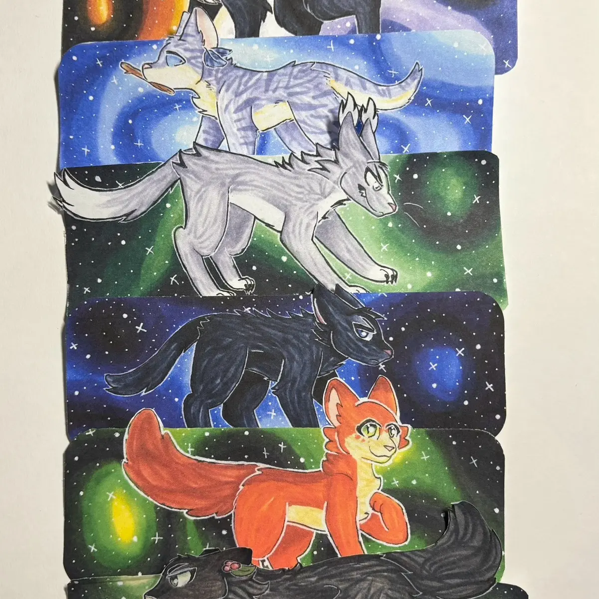 Warrior Cats Bookmarks - Fanart - Erin Hunter - Hollyleaf, Ravenpaw, Needletail, Jayfeather, Crowfeather, Squirrelfligt - Cat Lovers