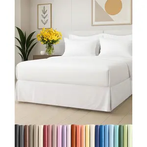 Queen Size 3 Sided Pleated Bed Skirt - Ultra-Soft Easy Fit with 12 Inch Tailored Drop, Hotel Quality Wrinkle Free & Fade Resistant, White for Women Men Kids & Teens