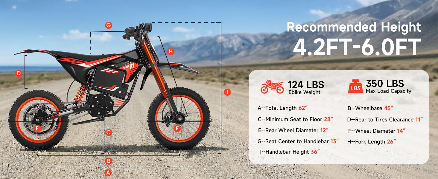 Qronge X1 Spark Electric Bike is designed for challenging terrain. Its 17"/14" wheel configuration balances stability and agility,and it features a powerful 4500W, 283 Nm of torque, and a large 60V 28.8Ah battery.