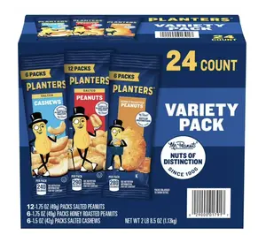 Planters Variety Pack Cashews & Peanuts, 24 pk.