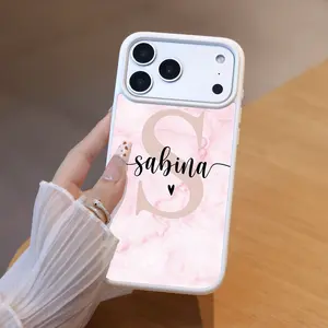 Personalized Letter Initial Phone Case for iPhone17/16/15/14/13/12/11/X & Samsung Matte Magnetic Acrylic Frosted Easy Clean Anti-Scratch Fingerprint Resistant Wireless Charging Compatible   RO0927009