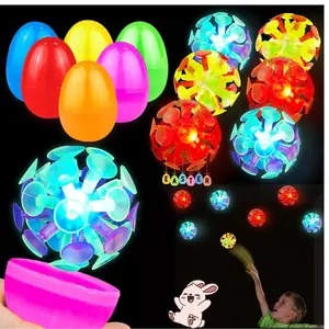 6 Pack Jumbo Easter Eggs with Light-Up Balls – Kids Easter Basket Stuffers, Fidget Toys & Perfect Easter Gift for Egg Hunt Party Favors