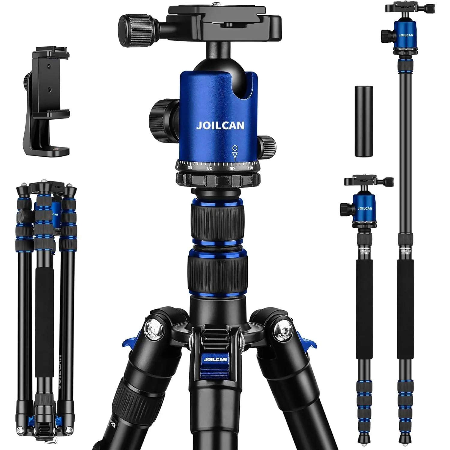 80/85 inches Heavy Duty Tripod for Camera and Phone, 85" Camera Monopod Tripods, DSLR Binoculars Spotting Scope Camcorders Video Tripod Stand, 360 Degree Ball , 35 lbs Loads