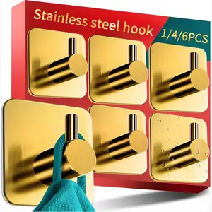 1/46 Pack of Self Adhesive Hooks, Max 8kg Load Sticky Hooks, Tea Towel Hooks, Versatile Self-Adhesive Wall Hooks for Use in Bathrooms, Kitchens, Doors, Cupboards, Bed Curtains, Towels, Key