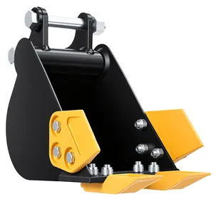 7.87in/200mm Mini Excavator Attachment, Narrow Backhoe Bucket, Manganese Steel Trench Digger Bucket with Metal Teeth, Suitable for 0.8-1.8 Tons Mini Excavators Digging Soil, Landscaping Work