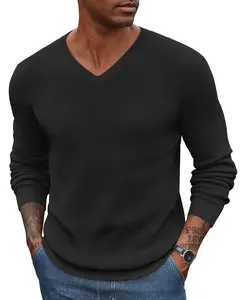 COOFANDY Men V Neck Dress Sweater Knit Long Sleeve Casual Slim Fit Pullover Sweater