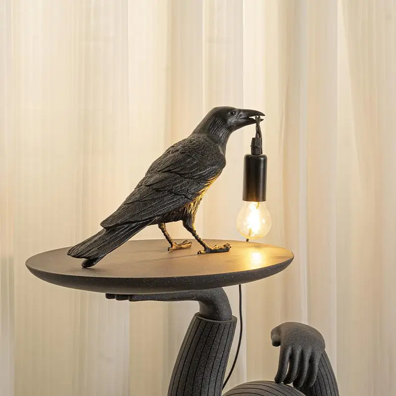 Crow Design Table Lamp, USB Powered Creative Desk Lamp, Desktop Decoration Table Lamp, Decorative Lamp for Bedroom, Living room, Home Decor