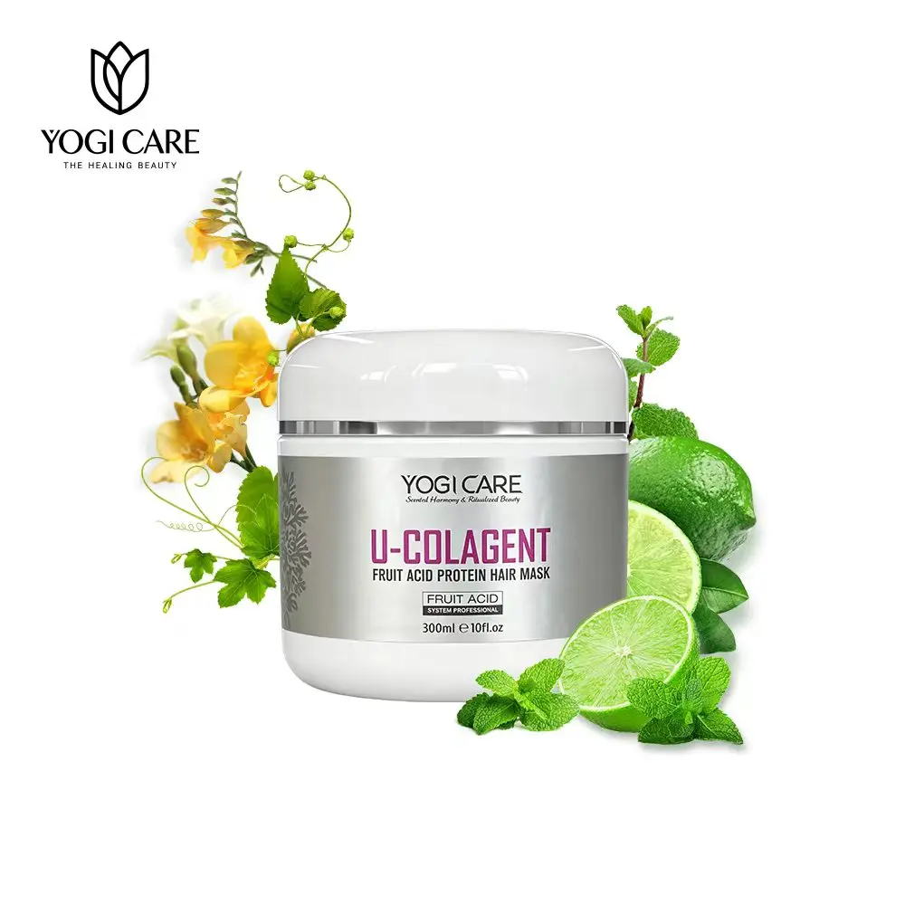 YOGI CARE Simple Fruit Acid Hair Mask with Collagen & Argan Oil - Gentle Deep Conditioning Treatment for Hair & Scalp Care hair collagen hair mask shampoo Silicone-Free Keratin Anti-Frizz Alcohol-Free Nourishing Moisturizing 300mL