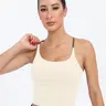 Sporty Women's Plain Criss Cross Sports Bra, Comfort and Durability Sports Crop Cami Top, Ladies Sportswear for Indoor Outdoor Wear, Gym Clothes, Yoga Sports Bra, Strappy Yoga Bras, Workout Bra, Gym Bras, Exercise Bra