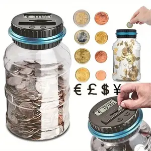 Automatic Coin Counter with LCD Display, Large Capacity Savings Bank, Durable Abs Resin, Perfect Gift for Halloween, Thanksgiving, Christmas