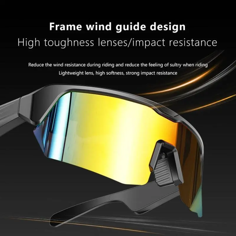 Unisex Sports Smart Glasses - Cycling Sunglasses with Bluetooth 5.3, Auto On, Modern Trendy Simple Style, 3H Continuous Call, 30H Standby Time, UV Protection, Wireless Wearable Digital Headphones