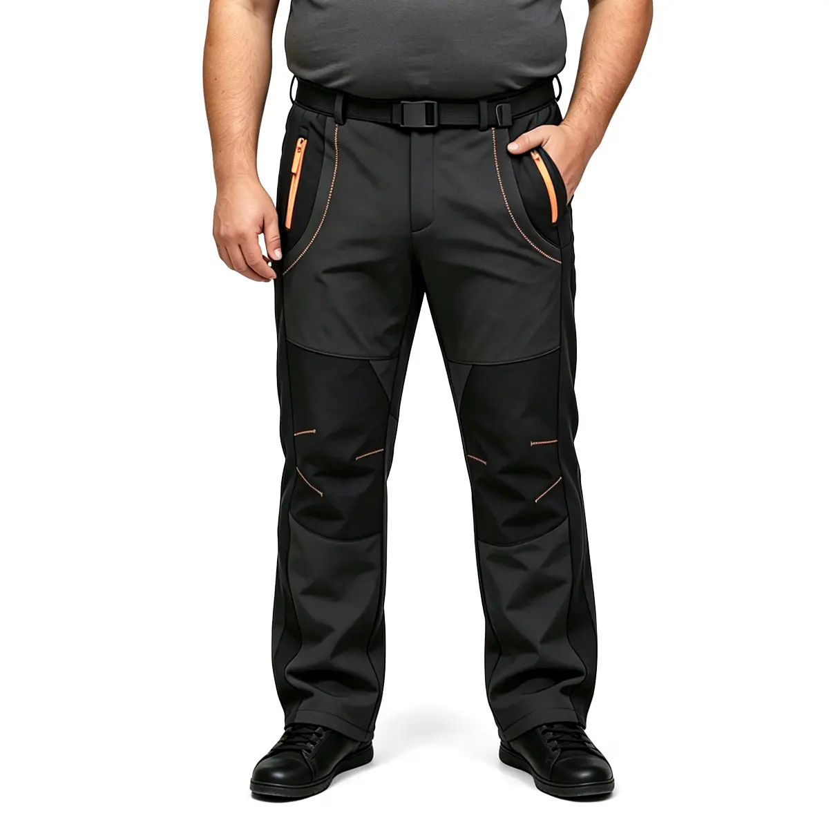 【Creator's Pick】YSENTO Men's Snow Ski Pants S-4XL Plus Size Waterproof Fleece Lined Joggers with Belt, Winter Outdoor Work Trousers High Rise  for Hiking Camping Ice Fishing