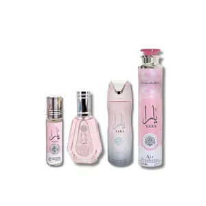 Lattafa Yara 4 Pec Set Yara Eau De Parfum 1.7FL.OZ, Roll On 10ml, Deodoran 200ML & Airfreshner 300ML - Fragrance Set Floral Scent Luxurious Perfume