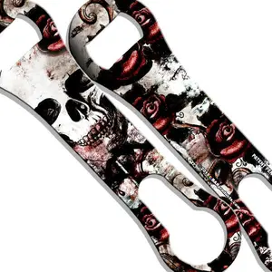 V-Rod® Bar Bottle Opener - Skulls and Roses Design Kitchen & Bar Utensil, Bar Bottle Openers