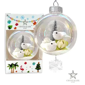 Dove Love Plastic Ornament with Magnetic Crystal 3"x7"