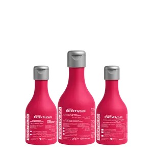 Biotipo Brazil KeratinLiss 3-Step Brazilian Keratin Smoothing Kit - Unisex Adult Haircare Cleanser, Shampoo, Conditioner & Mask, Professional Home/Salon Dark Hair Care, Anti-Frizz, Dry Hair Friendly, Radiant Shine, Easy Styling
