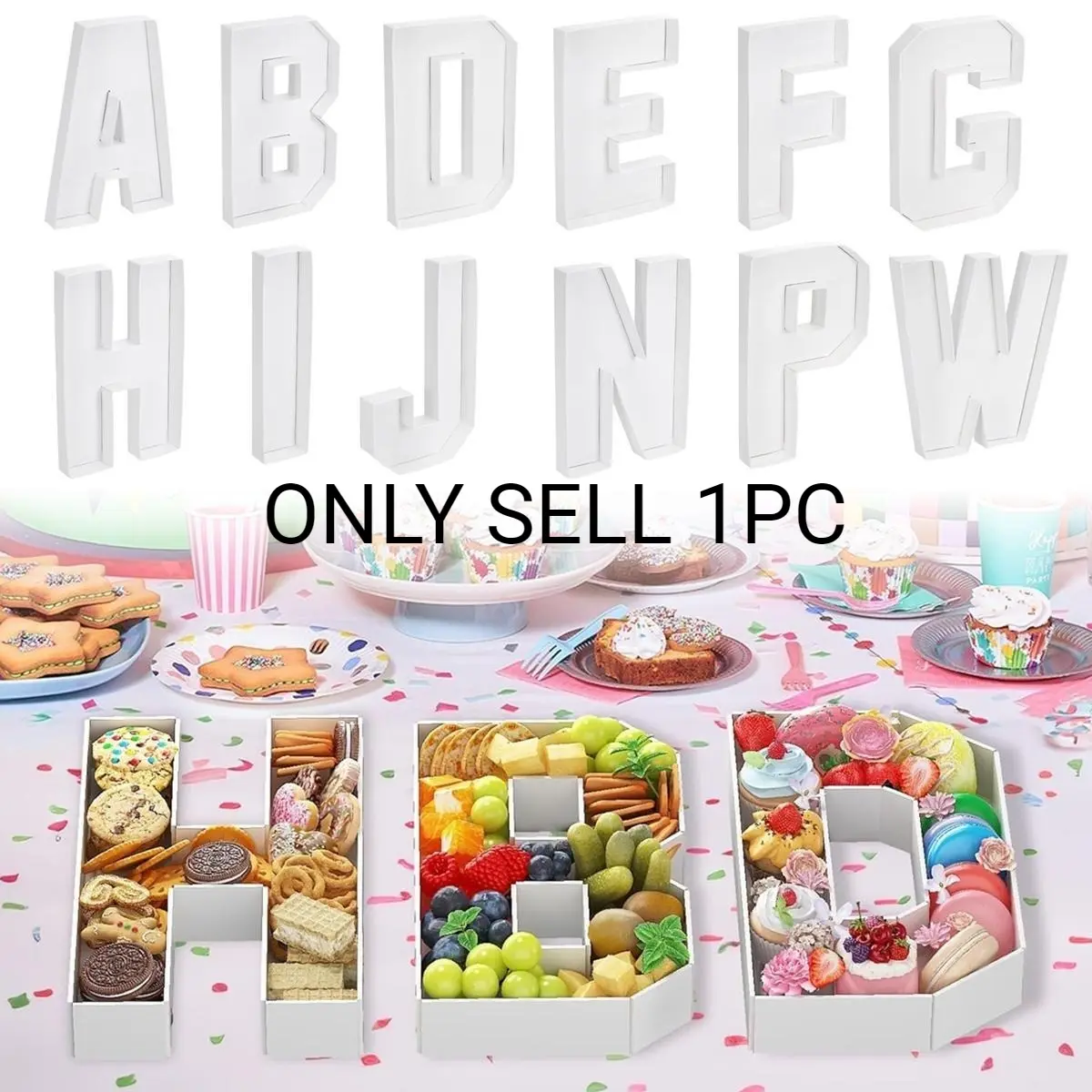 A-Z Free combination Cardboard Letter Charcuterie Letters Fillable Boxes Food Cardboard Serving Tray For Gender Reveal Party Paper Mache Chocolate Candy Decoration Birthday Party Anniversary Decorations Supplies,Trays Candy Dish Reusable Boxes Plates