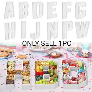 A-Z Free combination Cardboard Letter Charcuterie Letters Fillable Boxes Food Cardboard Serving Tray For Gender Reveal Party Paper Mache Chocolate Candy Decoration Birthday Party Anniversary Decorations Supplies,Trays Candy Dish Reusable Boxes Plates