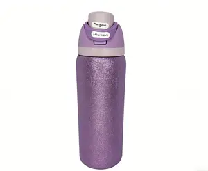 OWALA 32oz Drinkware Flask - Purple Glitter Finish, Push Button & Lift to Unlock Design, Ideal for On-the-Go Hydration  Tumbler Portable Mug Water Bottles Bottled  Stylish outdoorfun