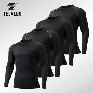 TELALEO 4 value pack Men's Compression Shirts Long Sleeve UPF SPF Rash Guard Workout Base Layer Undershirt Gear dealsforyoudays