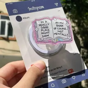 In A Really Good Place MagSafe Phone Grip: Bookish Magnetic Phone Holder, Cute Popsocket for Phone or Kindle, Introvert Booktok, Ideal Gift