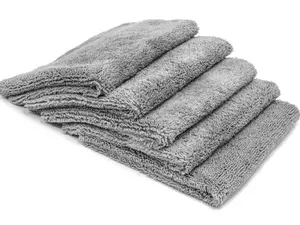 Autofiber Elite Edgeless Microfiber Detailing Towels - 16x16 Inch Ultra Soft Dual Pile 360 GSM for Quick Detail Sprays & Scratch Free Cleaning