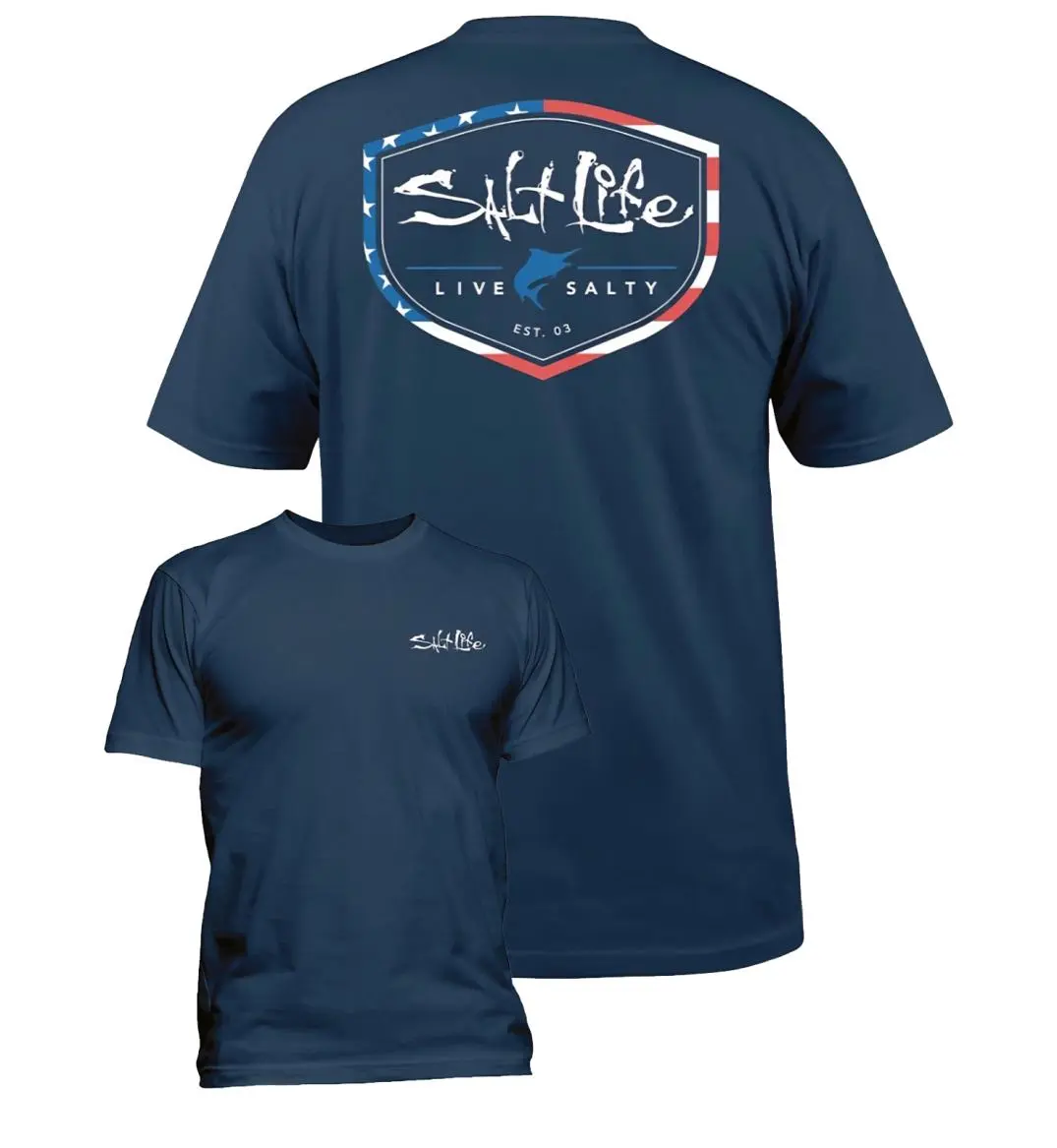 Salt Life Men's Tall, Amershield, Short Sleeve, Graphic T-Shirt, Simple Look, Easy to Match, Trendy Outfits, Stay Ahead of the