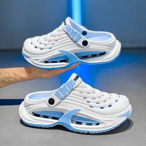 Summer Men's Clogs Outdoor Thick Sole Non-Slip Odor Resistant Durable Quick Drying Soft Beach Sandals for Comfortable Summer Adventures breathable lightweight perfect slippers Hollow Out Comfort Clogs