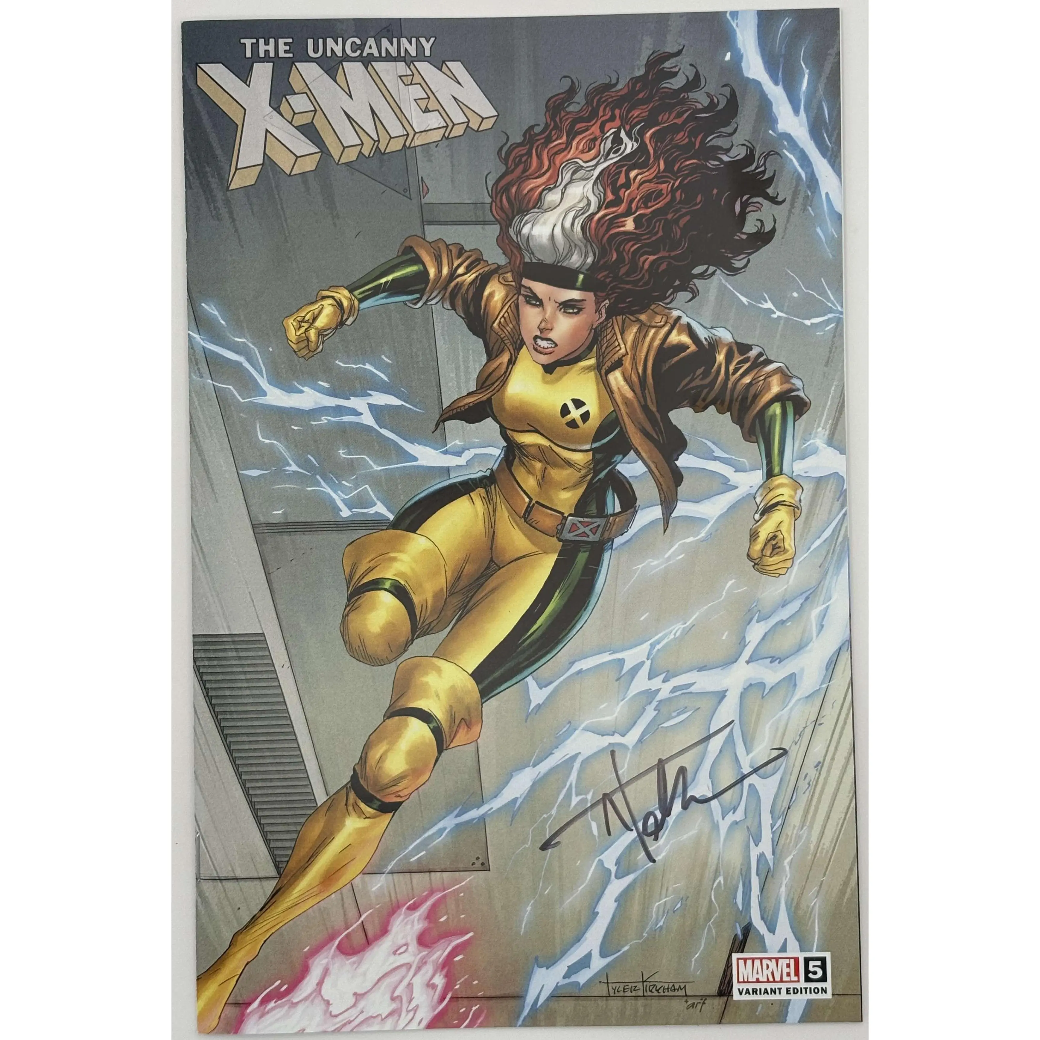 Signed by Tyler Kirkham Uncanny X-Men #5 Kirkham Unknown Exclusive Variant Comic Book - Rogue, Mutants, Team, Red Wave, Javier Garron, David Marquez Collectible Comic