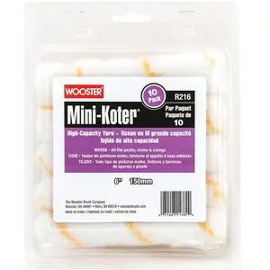 212 MAIN Wooster R216-6 6 in. Mini-Koter High-Capacity Yarn Roller, Pack of 10, Fabric Nap