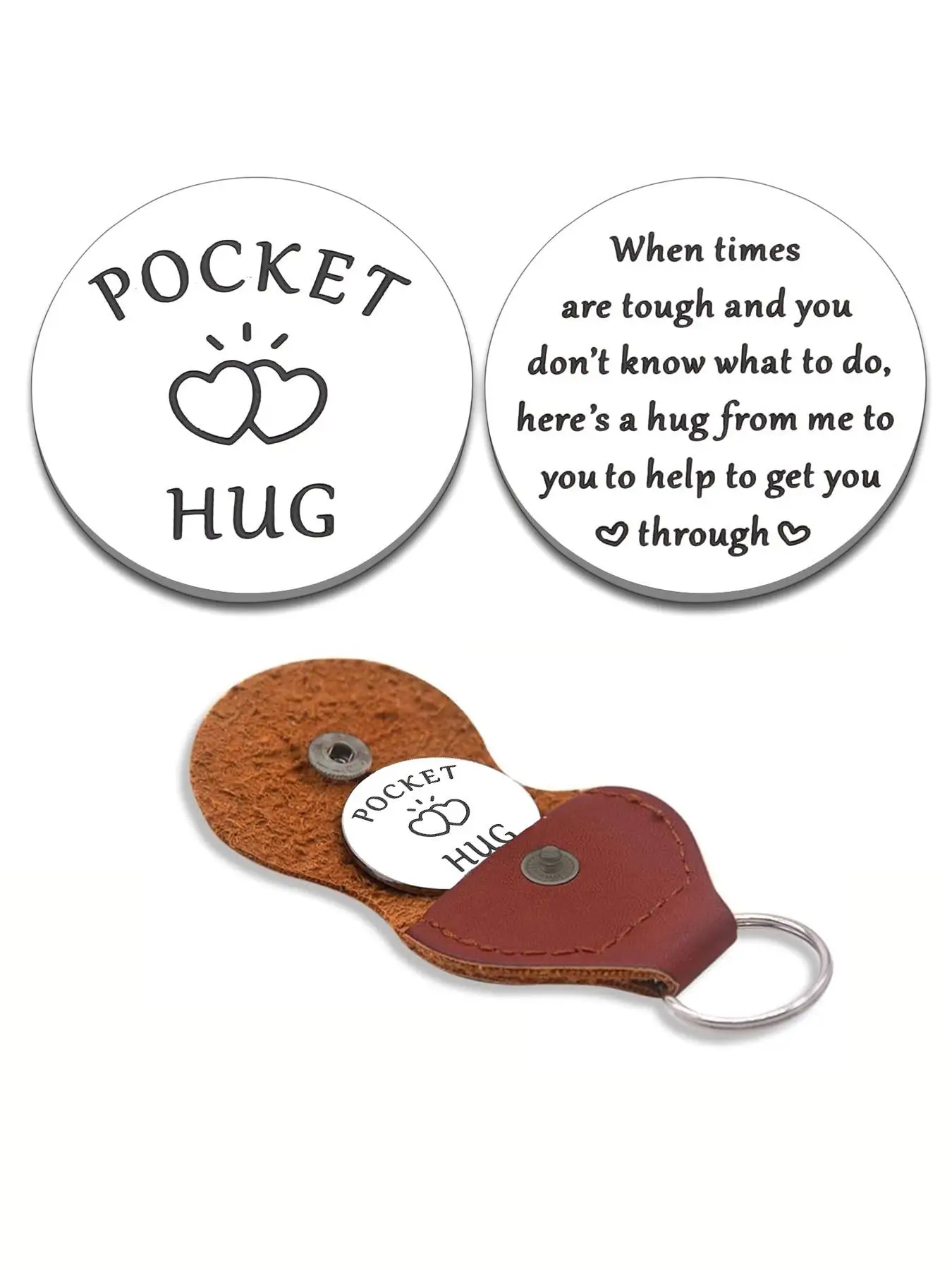 Hot Fashion Letter Pattern Slogan Metal Keychain with Small Bag for Men & Women, 1 Set Trendy All-match Stainless Steel Keychain for Birthday Gift