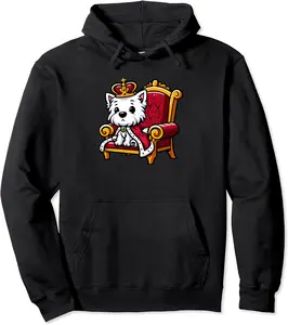 West Highland White Terrier King Funny Dog Royalty Pullover Hoodie - Jessicabal Shop 48B0CMV9PWH5
