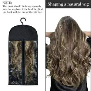 Dust and moisture-resistant – 6-piece wig storage bag with hanging rack, dimensions: 23.6” x 11.8”. Suitable for storing multiple wigs. Breathable and easy to carry, ideal for use at home and while traveling.