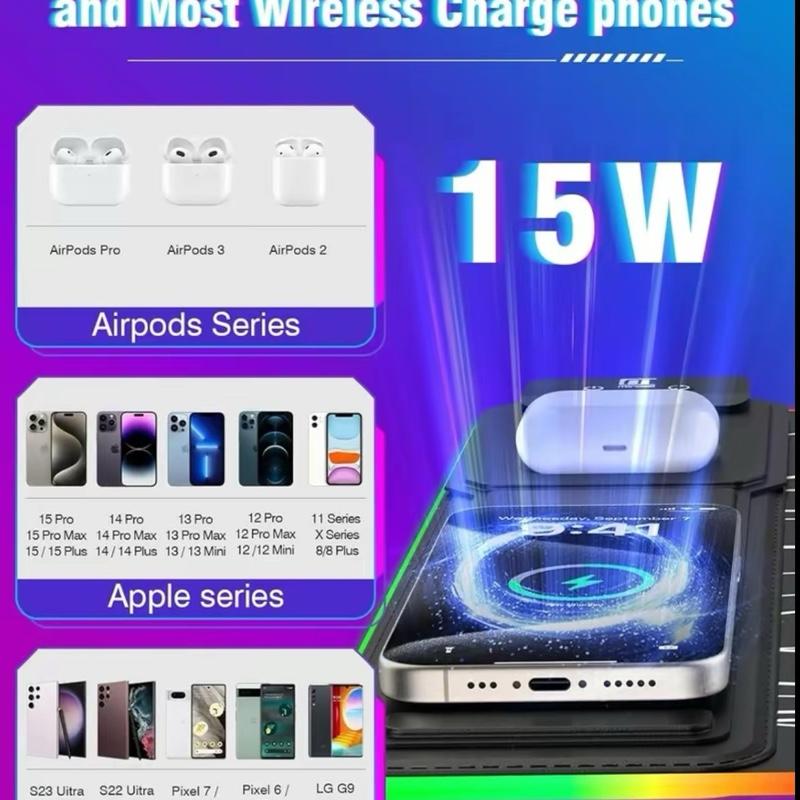 MagSafe Wireless Charger for Mobile Phones RGB Illuminated Gaming Mouse Pad with Ultra-Large Surface Competitive Gaming App Control