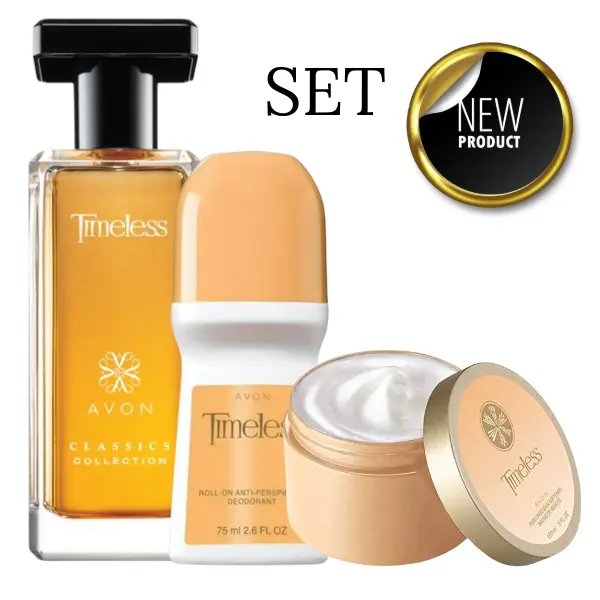 Avon Timeless cologne 1.7fl.oz, Roll-on antirespirant, and Skin Softener for women. SET Avon Timeless cologne 1.7fl.oz, Roll-on antirespirant, and Skin Softener for women. SET