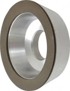 Made in USA Type 11 Diamond Tool & Cutter Grinding Wheel, 4" Diameter, 1-1/4" Hole Size, 1-1/4" Overall Thickness, 220 Grit, Very Fine Grade