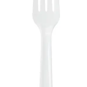 100 Pack Disposable Plastic Forks – Medium Weight, White Party Cutlery
