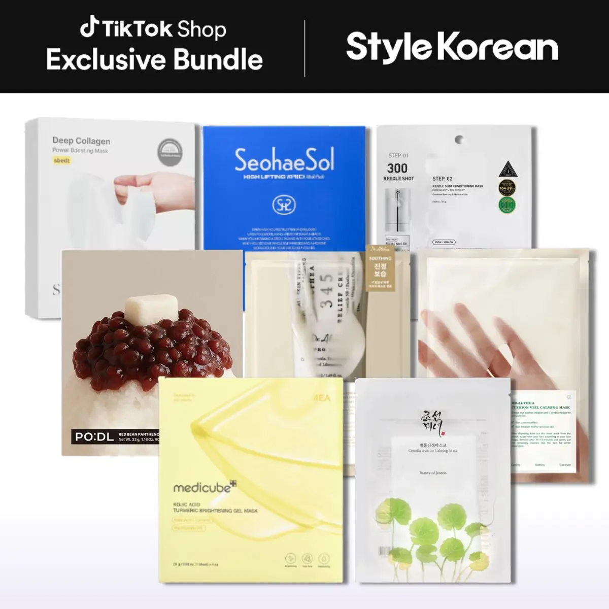 [StyleKorean] 40-Day Glass Skin Gel Mask Ritual (sungboon editor, seohaesol, centellian24, dr.althea, po:dl, medicube gel mask bundle set)