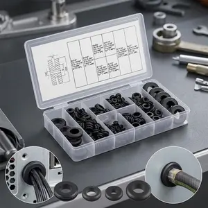 180-Piece Rubber Gasket Seal Kit for Waterproof Electrical Connectors, Cable Glands, Appliance Pipe Repair, High-temperature & Corrosion-Resistant Sealing Washer Set, Diy maintenance Tools & accessories