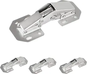 4 Pack Concealed Cabinet Hinges 90 Degree Hidden Hinges for Frameless Cabinet Doors Surface Mount reinforcement lock