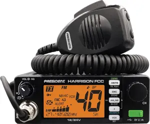 President HARRISON FCC 40 Channels AM & FM Mobile CB Radio with with CTCSS-DCS - TXUS768, Black