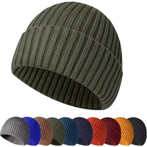Winter Beanie Hat for Men & Women - Warm Stretchy Skull Cap, Thick Knitted Cuffed Beanies for Cold Weather
