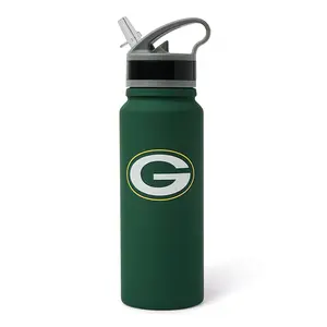 Green Bay Packers Logo 25-Ounce Stainless Steel Flip-Top NFL Water Bottle