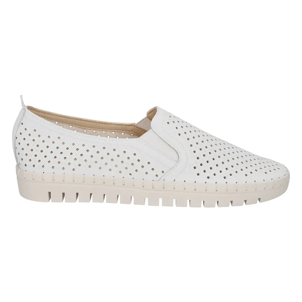Easy Street Womens Fresh Slip On Sneakers Shoes Casual - White