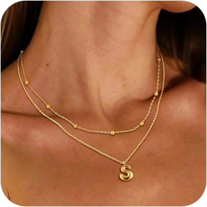 Tewiky Layered Bubble Letter Necklace For Women Balloon Initial Necklaces Personalized A-Z Alphabet Pendant Cute Name Choker Necklace Women Teen Girls Charm Jewelry For Blackfriday Christmas Tewiky Layered Bubble Letter Necklace For Women Balloon Initial Necklaces Personalized A-Z Alphabet Pendant Cute Name Choker Necklace Women Teen Girls Charm Jewelry For Blackfriday Christmas